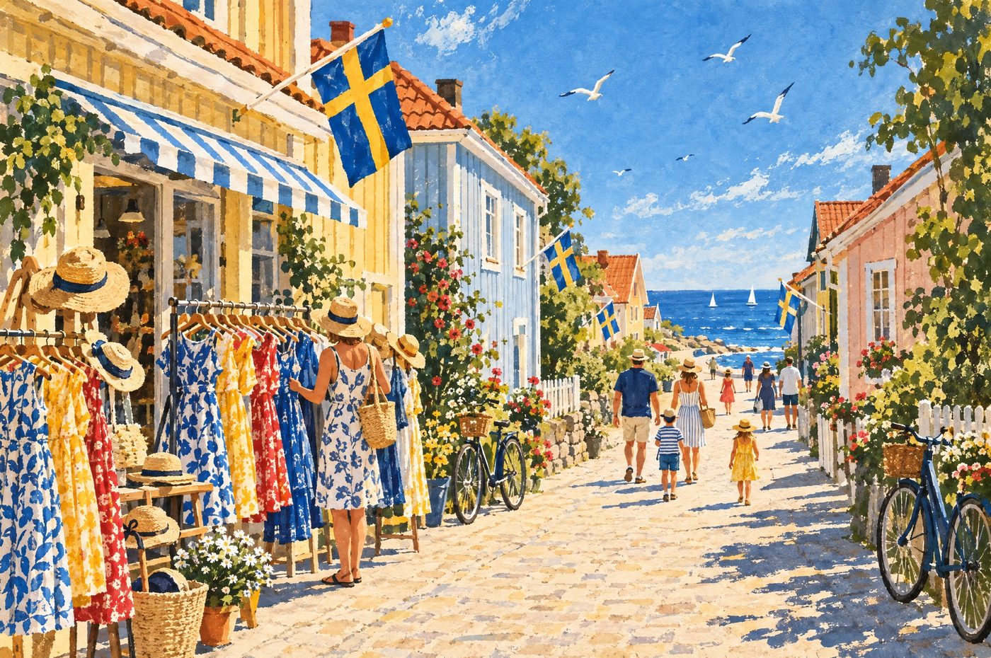 Storgatan i Borgholm en sommardag